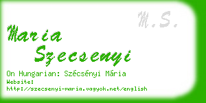 maria szecsenyi business card